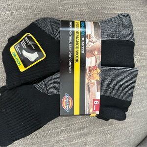 Dickies Men's Black and Gray Athletic Socks